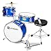 Vangoa Kit de Batterie Enfant Junior 13'' 3 Pièces Ensemble de batterie Acoustiques pour débutants avec tabouret de batterie et baguettes bleu