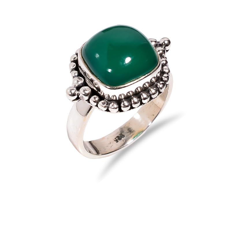 Bague de fiançailles minimaliste en onyx vert le cadeau idéal en argent 925