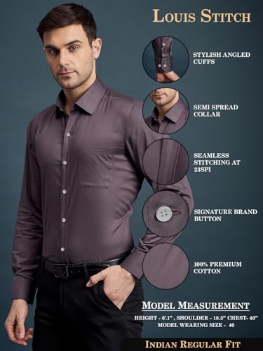 Image of LOUIS STITCH Men's Regular Fit Formal Shirts for Men (ST-S1-CF-900 (1))