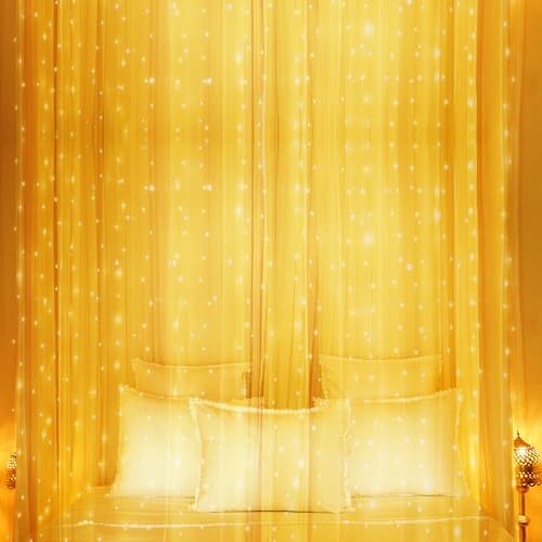 LITYBY Curtain Fairy Lights, 3m×3m 300LED USB Fairy Lights for Bedroom 8 Modes Curtain String Lights with Remote Control - Image 2