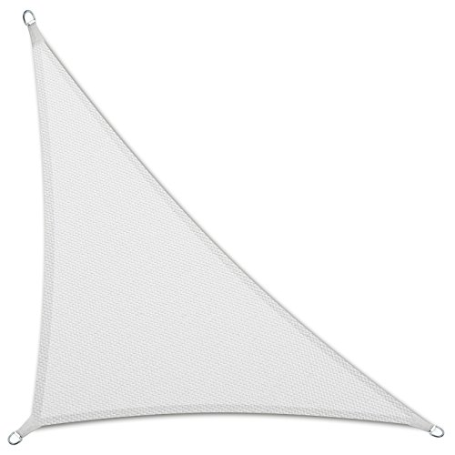casa pura Sonnensegel mit Befestigungsset | für Garten, Balkon und Terrasse | wasserabweisend und atmungsaktiv | große Auswahl an Formen, Größen und Farben | Dreieck Grün 5x5x7 m + 3X Montagekit