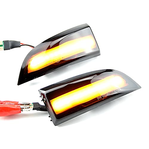 QKLsudua Lot de 2 clignotants latéraux dynamiques séquentiels à LED compatibles avec Re-nault Me-gane MK3 La-guna III X91 Scenic Flu-ence Lati-tude Sa-frane