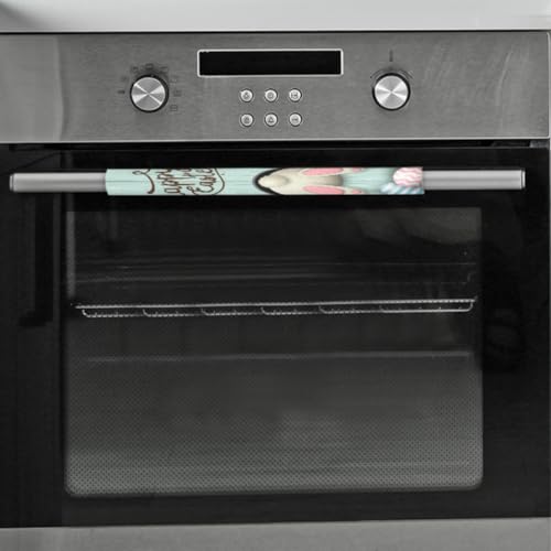 Image of Pardick Refrigerator Door Handle Covers Set of 2 Easter Wood Bunny Egg Washable Fridge Dishwasher Mocrowave Oven Door Decor Protector Handle Cover Keep Your Kitchen Appliance Clean