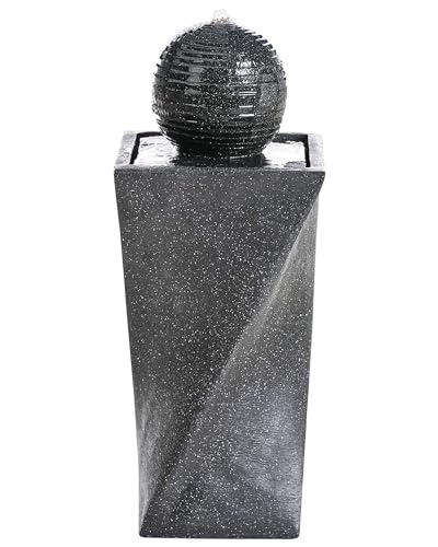 Fontaine de Jardin en Résine Extérieur avec Éclairage LED Accessoire Gris Graphite Acquacheta