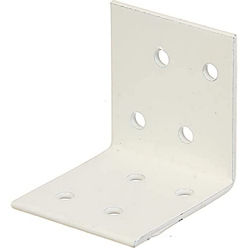 Alberts 846466 Escuadra de ensamblaje, Galvanizada, recubrimiento plástico blanco, 40 x 40 x 40 mm, Juego de 50