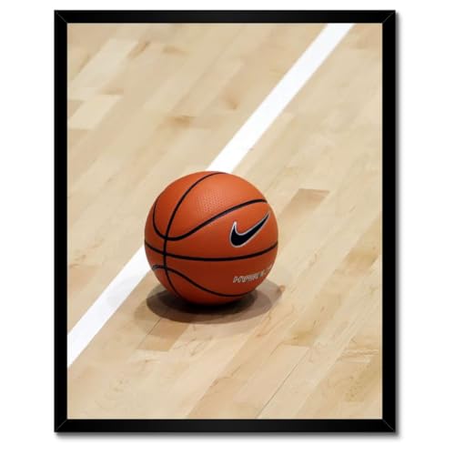Poster basket-ball cadre blanc pour déco chambre ado 40x50cm
