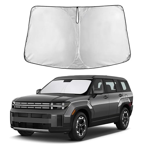Image of Autovir Windshield Sun Shade Fit for 2024 2025 2026 Hyundai Santa Fe Sunshade, Front Car Window Shades Sun Visor, Blocks UV Rays & Heat, Car Accessories