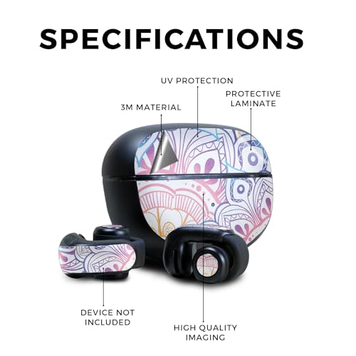 Image of Glossy Glitter Skin Compatible with Bose Ultra Open Earbuds - Vibrant Mandala - Premium 3M Vinyl Protective Wrap Decal Cover - Easy to Apply | Crafted in The USA by MightySkins