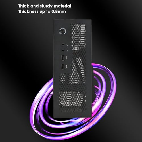 Boîtier HTPC Mini ITX A09 : châssis de PC de bureau compact en noir avec ports USB