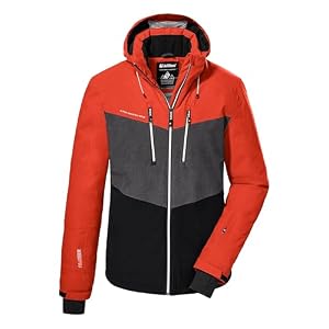 killtec Herren Skijacke/Funktionsjacke mit abzippbarer Kapuze und Schneefang KSW 45 MN SKI JCKT, dunkelorange, XL, 38699-000