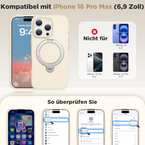 Coque iPhone 16 Pro Max support rotatif pour appels vidéo mains libres
