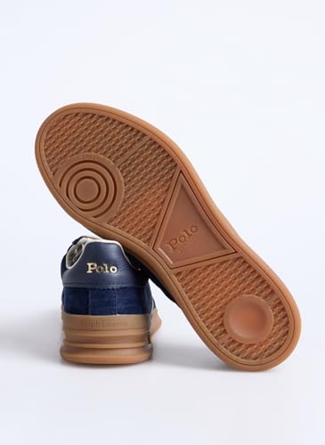 Polo Ralph Lauren Para Homem. 809973707002 Heritage Aera Leather Sneakers Navy (42), Couro, Plano, CordãO, Casual, Marinho - 4