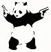 Panda With Guns Sticker Decal Car Bumper Bansky Windows Art Vinyl Truck (5.5" inches (White)