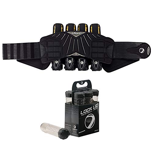 Dye Precision Attack Pack Pro Paintball Harness (Black, 6 Lock Lid Pods Included)
