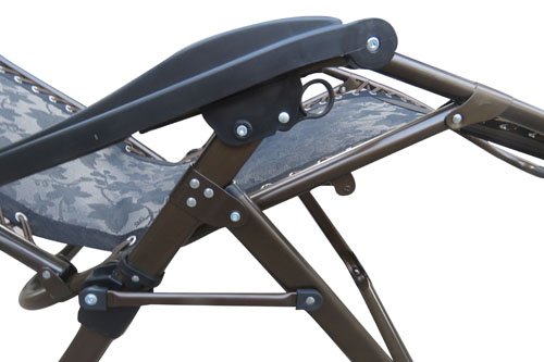 Image of AMAZE Folding Zero Gravity Reclining Chair with Easy Push Back Feature to Relax; Pool Lounger| Patio Garden | Balcony| Camping| Trekking| Outing Chair-3C Grey (with Cup Holder Tray) a