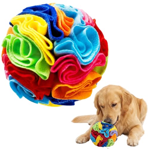QhgPnt Snuffle Ball for Dogs Interactive Puzzle Toy for Slow Feeding and Mental Stimulation Puzzle Sniffing Interactive Dog Ball Anxiety Relief Activity for Pets Durable Snuffle Ball Design