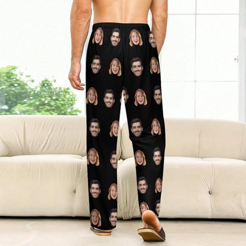 Custom Pajama Pants for Men Women Personalized Face Pajama with Pockets Customize funny pj pants Gift for Family Couple2