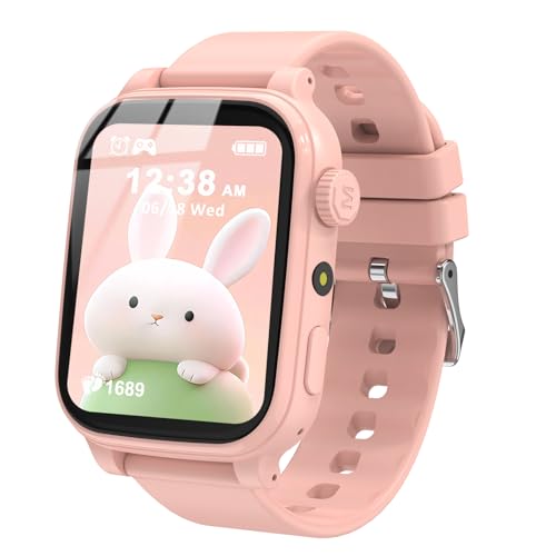 clleylise Montre Connectée Enfant, Smartwatch Enfant Garçon Fille avec Podomètre, Suivi Sommeil & Activité, Appareil Photo, 18 Jeux Éducatifs,...