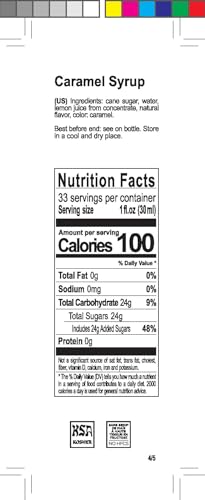 Image of 1883 Salted Caramel Syrup for Coffee & Cocktails - Premium French Flavoring Syrup for Lattes, Mocktails & Desserts - 1L Glass Bottle