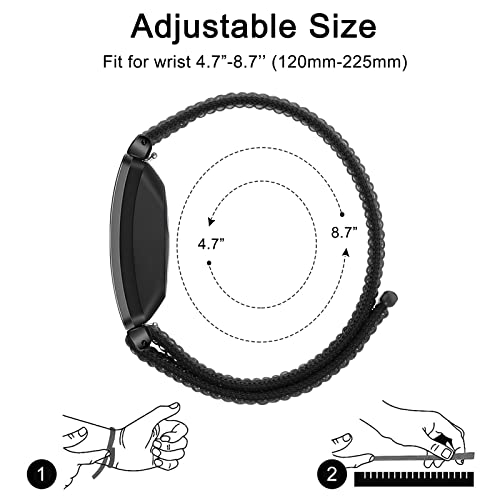 Nylon Ace 3 Bands Compatible With Fitbit Ace 3 Straps For Kids Boys Girls - Soft Skin-Friendly Breathable Ace 3 Bands For Kids Watch Band Wrist Strap Bracelet Accessories (Black) #TOP3