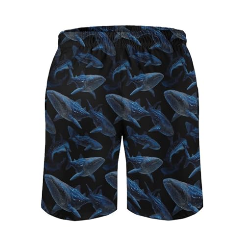 Shark Whale Mens Swim Trunks Quick Dry Beach Swimming Shorts with Mesh Lining and Pockets4