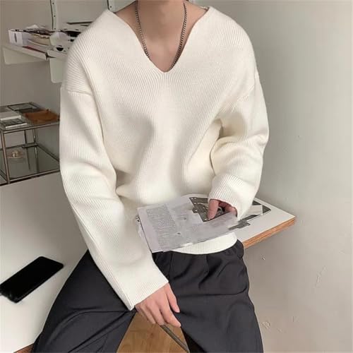 Mens Long Sleeve Lightweight Pullover Sweater Casual V Neck Solid Knitwear Jumper Tops2