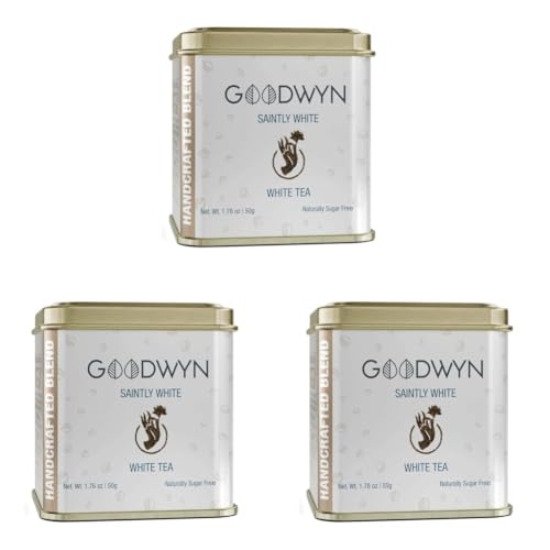 Image of Goodwyn White Tea (50g) | Authentic |Non Bitter Handpicked Loose Leaf Tea in Reusable Tin Can | Premium Hamper Gift Souvenir (Pack of 3)