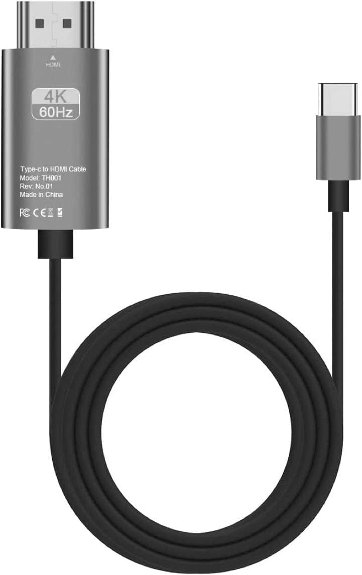 HEYMIX USB C to HDMI Cable, 4K60Hz HDMI to USB C, USB C to HDMI