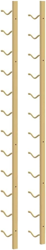 vidaXL Wall-Mounted Iron Wine Rack in Gold Finish - Can Hold 12 Bottles