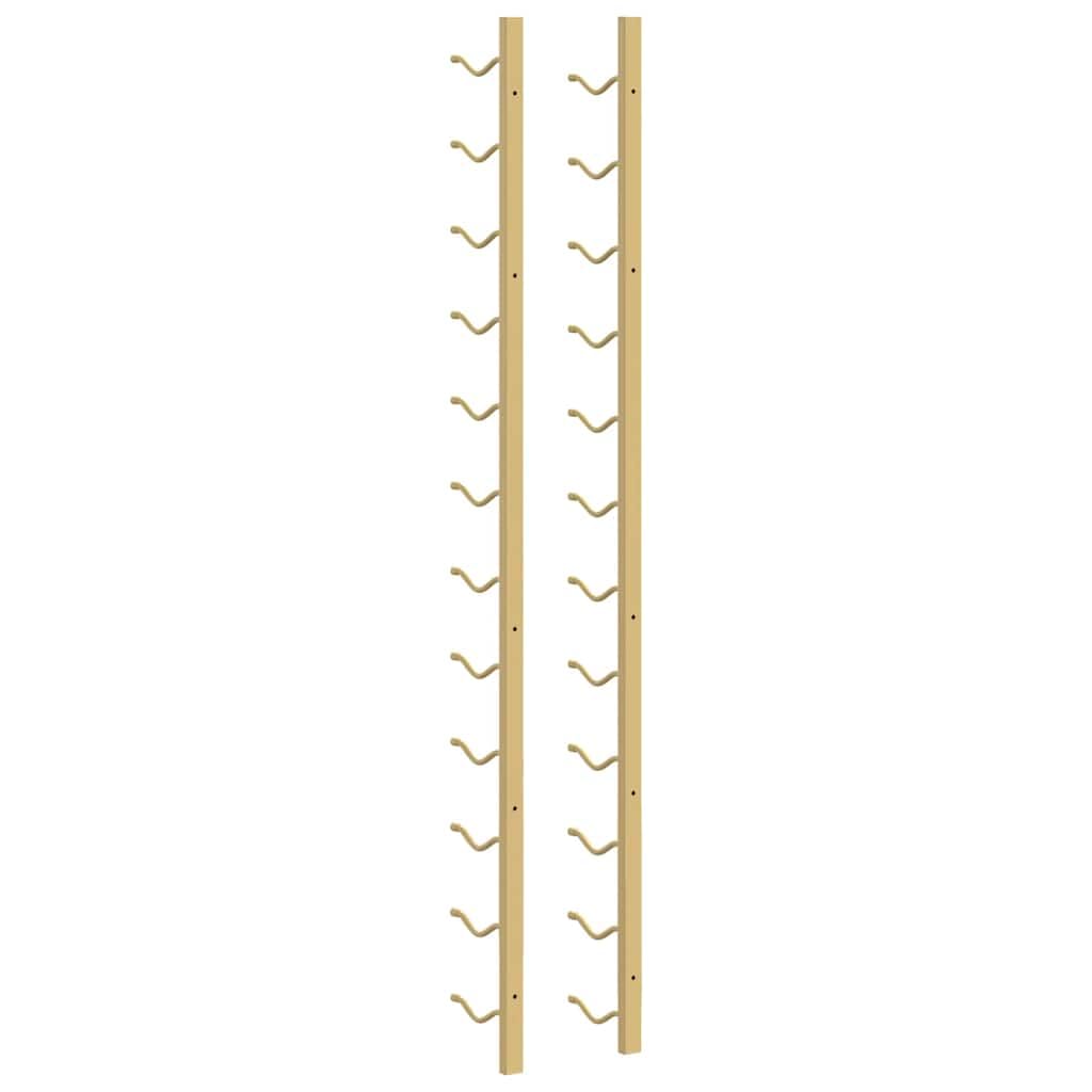 Wand-Weinregal für 12 Flaschen 2 STK Golden Eisen, Weinregal Flaschenregal Hängeregal Barregal Kellerregal Aufbewahrung Lagerung für Küche Speisekammer Wohnzimmer