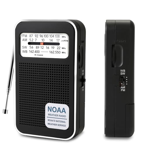 4-Band AM/FM/Shortwave NOAA Pocket Radio with Earphone Jack