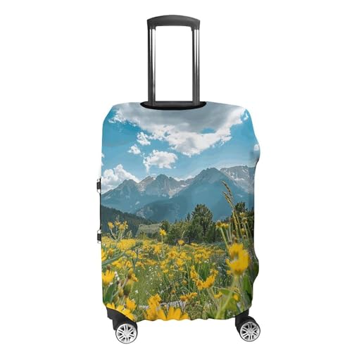Flowers And Green Plants Luggage Cover Protector Anti-Scratch Suitcase Cover Washable Luggage Covers Fits 19-21 Inch Luggage4