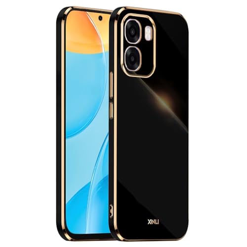 EASSGU [Telaio Elettrolitico Custodia per OPPO A6X / OPPO A6K (6.75' Inches) Cover Protettiva in Morbido Silicone TPU - Nero