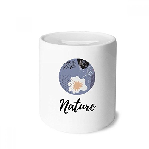 Tirelire en céramique blanche et violette pour ranger la monnaie qui traîne avec style
