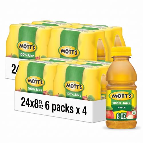 Mott's 100% Original Apple Juice, 2 Servings Of Fruit, 100% Fruit Juice, Gluten-free, Caffeine-free, Kosher, Contains No Artificial Colors Or Sweeteners, 8 Fl Oz (Pack of 48)