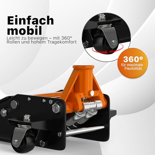 Springer 2,5T Rangierwagenheber HRW 25LS – Quicklift Hydraulik Wagenheber & Autoheber mit Ablage &...