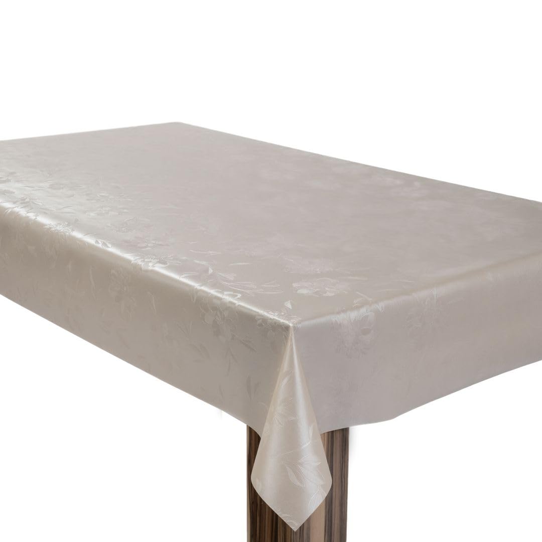 laro Wachstuchtischdecke Floral Classic Eckig PVC - Abwischbare Tischdecke als Meterware, Wasserabweisende Tischdecke für Küche, Balkon & Garten