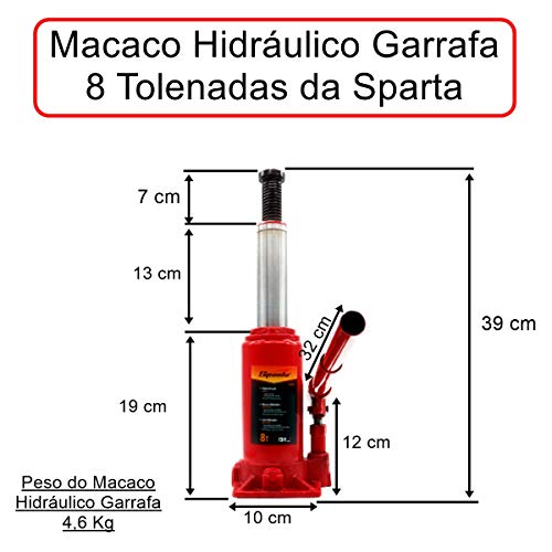 Macaco Hidráulico Tipo Garrafa 8 Toneladas-SPARTA-50324