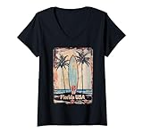 Photo Gallery donna florida usa vintage surfer spiaggia surf palma viaggio maglietta con collo a v Photo Gallery donna florida usa vintage surfer spiaggia surf palma viaggio maglietta con collo a v