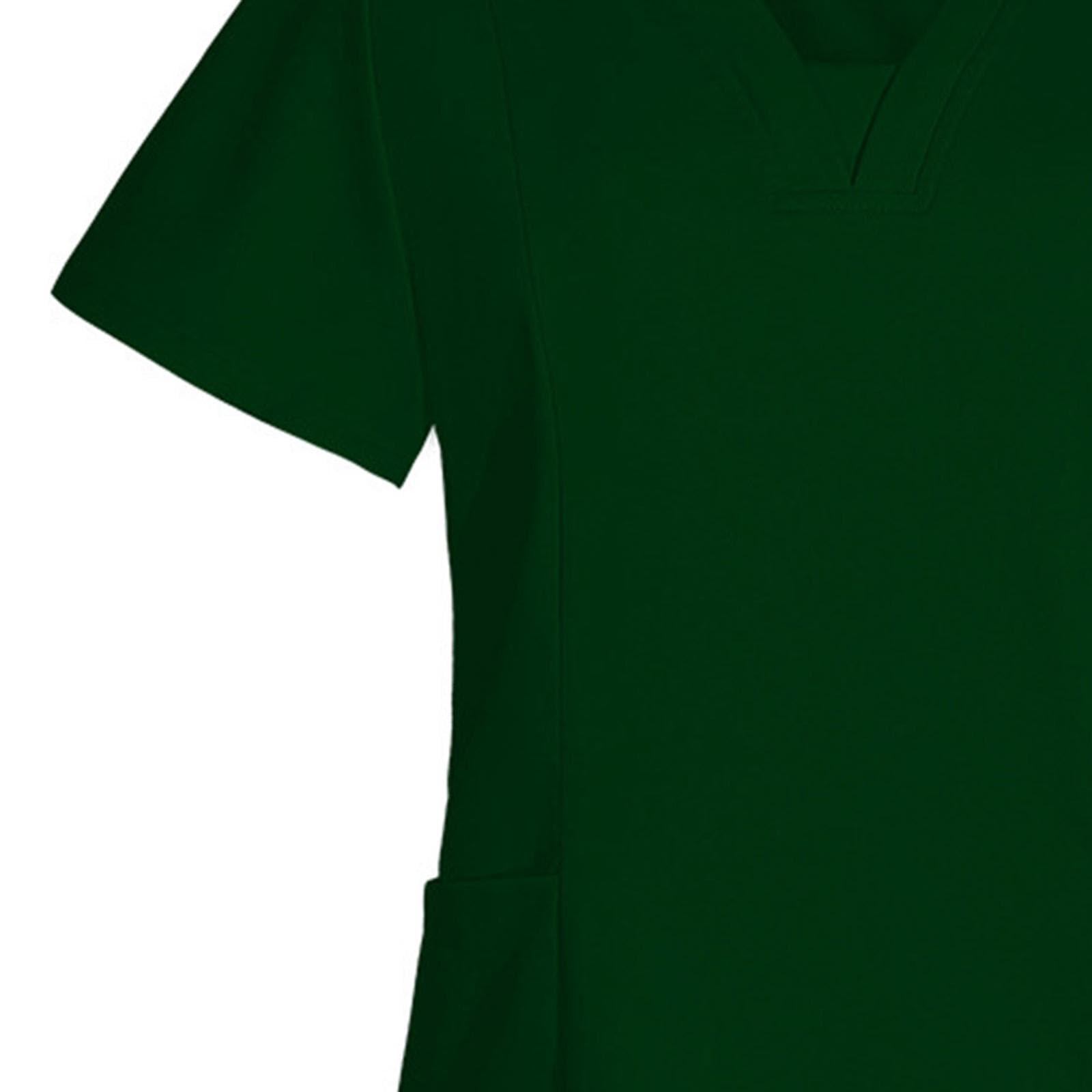 Berufsbekleidung für Pflegekräfte, Pflegeuniform, Schlupf Kasack, Strapazierfähige, Maschinenwaschbare, Knitterarme Jogginghose Ausschnitt, l, Dunkelgrün