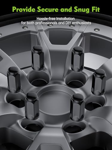 Image of AUTOPTIM M14x1.5 Lug Nuts Replacement for Chevy Camaro Corvette, Cadillac CT5 CT6 CTS, Dodge Challenger Durango Aftermarket Wheel, 20PCS Black Closed Acorn End Lug Nut