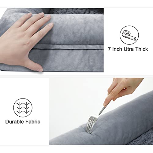 Image of XL Orthopedic Dog Bed Waterproof for Extra Large Size Dogs | 360 Degree Bolster Support, Egg Crate Foam, Waterproof Liner, Non-Slip Bottom, Machine Washable Cover, 41 x 29 Inch