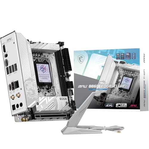 Scheda madre MPG B860I EDGE TI WIFI, Mini-ITX, supporta processori Intel Core Ultra (serie 2), LGA 1851-110A SPS VRM, DDR5 Memory Boost (8600+ MT/s OC), PCIe 5.0 x16, M.2 Gen5, Wi-Fi 7, LAN 5G - Scheda madre