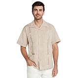 9 Crowns Essentials Men's Guayabera Button Down Shirt