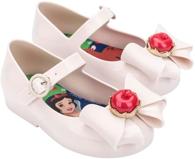 mini melissa Girl's Sweet Love + Disney Princess Mary Jane Jelly Flat for Toddlers & Babies - Jelly Shoes for Little Girls with Adjustable Strap & Side Buckle