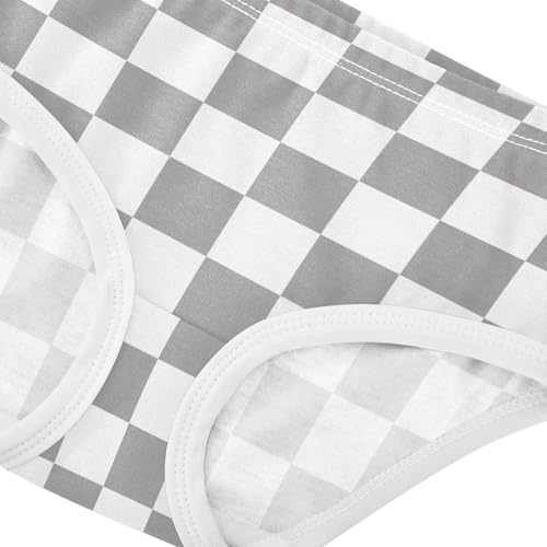Gray and White Buffalo Checkered Toddler Girls's Underwear 2T4