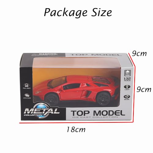 Modelo de coche iLooboo Aventador rojo 1:32 con luz y sonido miniatura 6