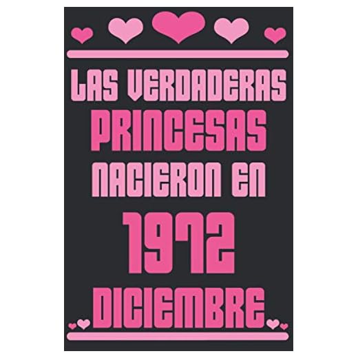 Las Verdaderas Princesas Nacieron en 1972 Diciembre: Regalo de cumpleaños de 48 años para mujeres cuaderno forrado cuaderno de cumpleaños regalo de, ... niñas, tía, novia , 6 * 9 pulgadas 120 pagina