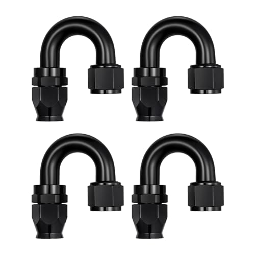 Image of EVIL ENERGY 12AN PTFE Hose End Fitting 180 Degree Black for PTFE Hose Only 4PCS