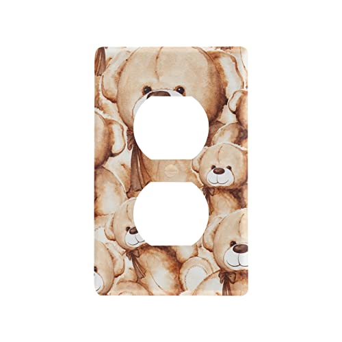 Image of Lovely Teddy Bear Electrical Outlet Cover Switch Plate Wall Plate Cover Switch Plate Covers Decorative for Home Office
